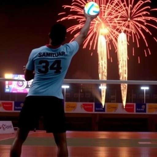 Net Warriors: Indian Volleyball Diwali Event Diwali event in Net Warriors: Indian Volleyball with fireworks